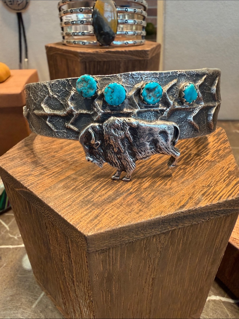 Tufa Cast Bison and Corn Motif Cuff for Men, A.C. Henry